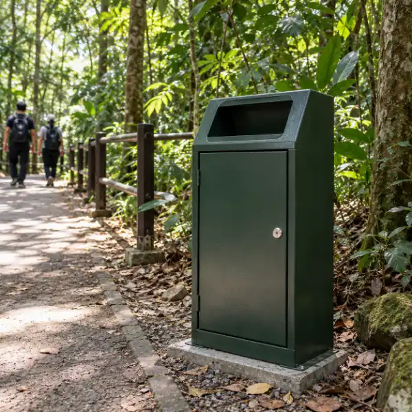 5 Desain Tempat Sampah Publik Anti-Hewan Liar di Wisata Alam