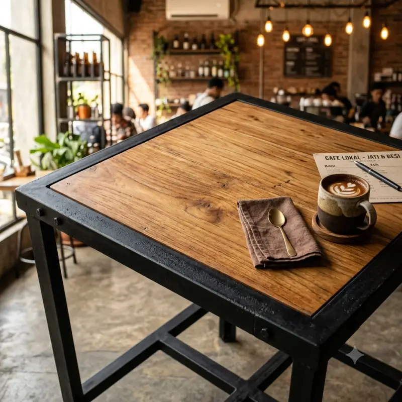 Kayu atau Besi? Kenali Karakter Material Furniture Cafe