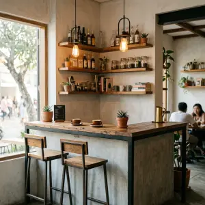 Meja Bar di Sudut Ruang: Solusi Cafe Lahan Sempit