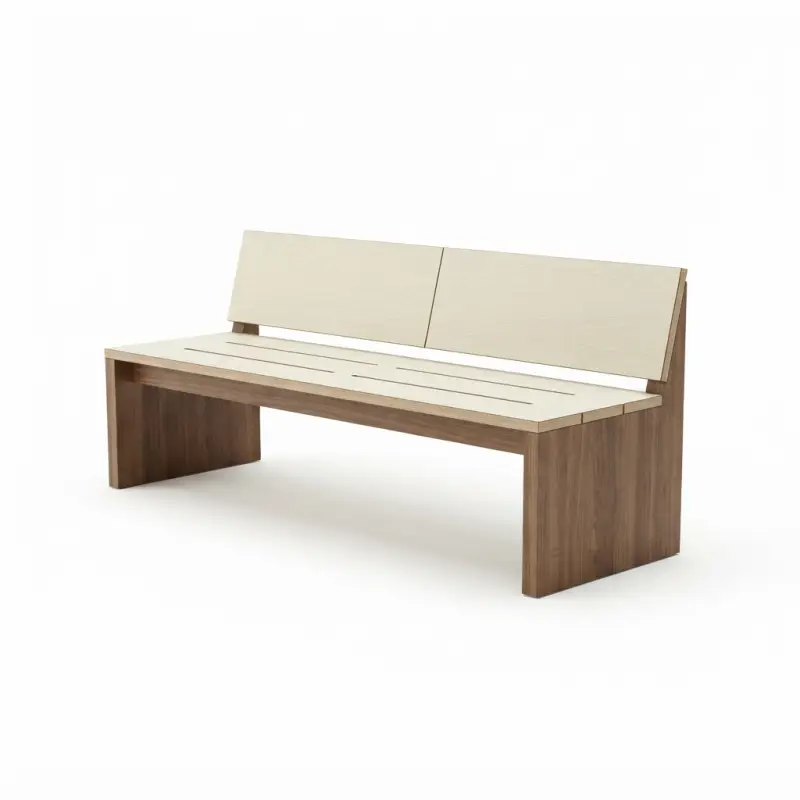 Bangku Taman Kayu Minimalis Sandaran Panel [4]