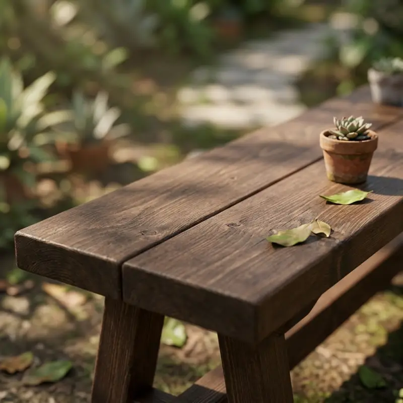 Bangku Taman Kayu Solid Gaya Rustic A-Frame [3]
