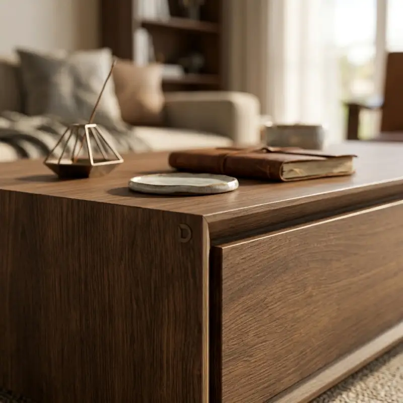 Coffee Table Kayu dengan Laci Tersembunyi [3]
