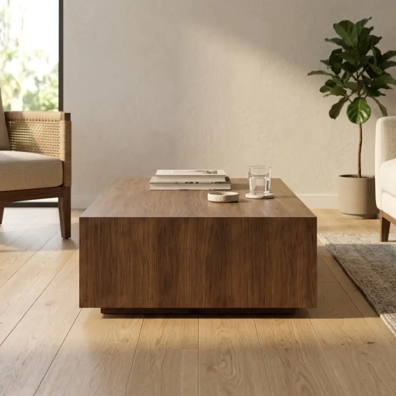 Coffee Table Kayu dengan Laci Tersembunyi [4]