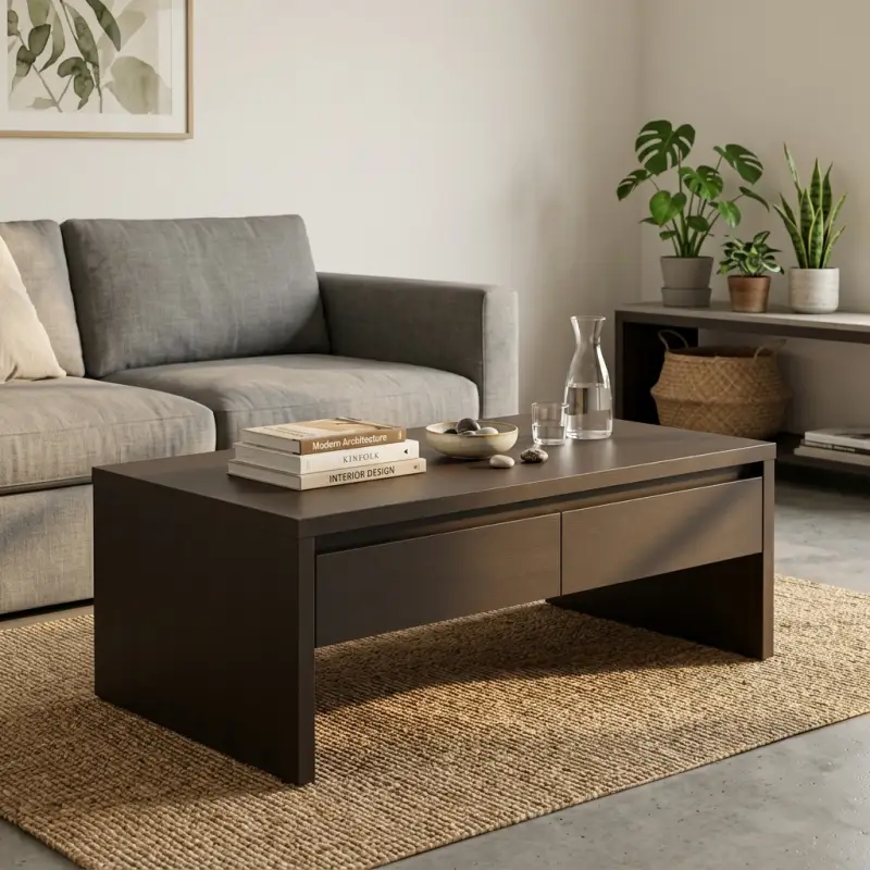 Coffee Table Kayu Laci 2 Pintu Finishing Wenge [2]