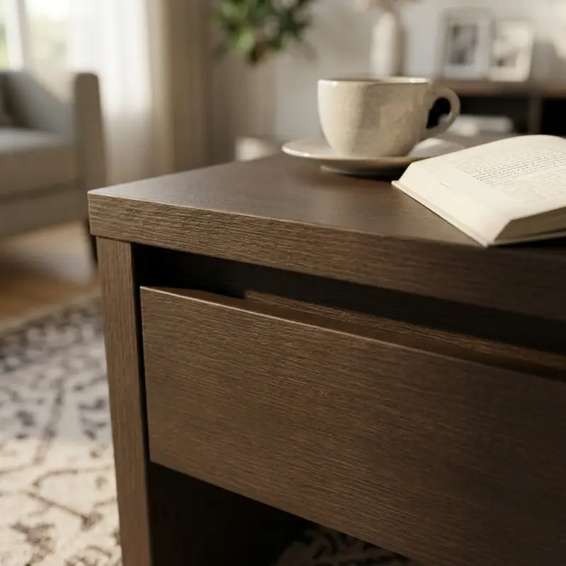 Coffee Table Kayu Laci 2 Pintu Finishing Wenge [3]