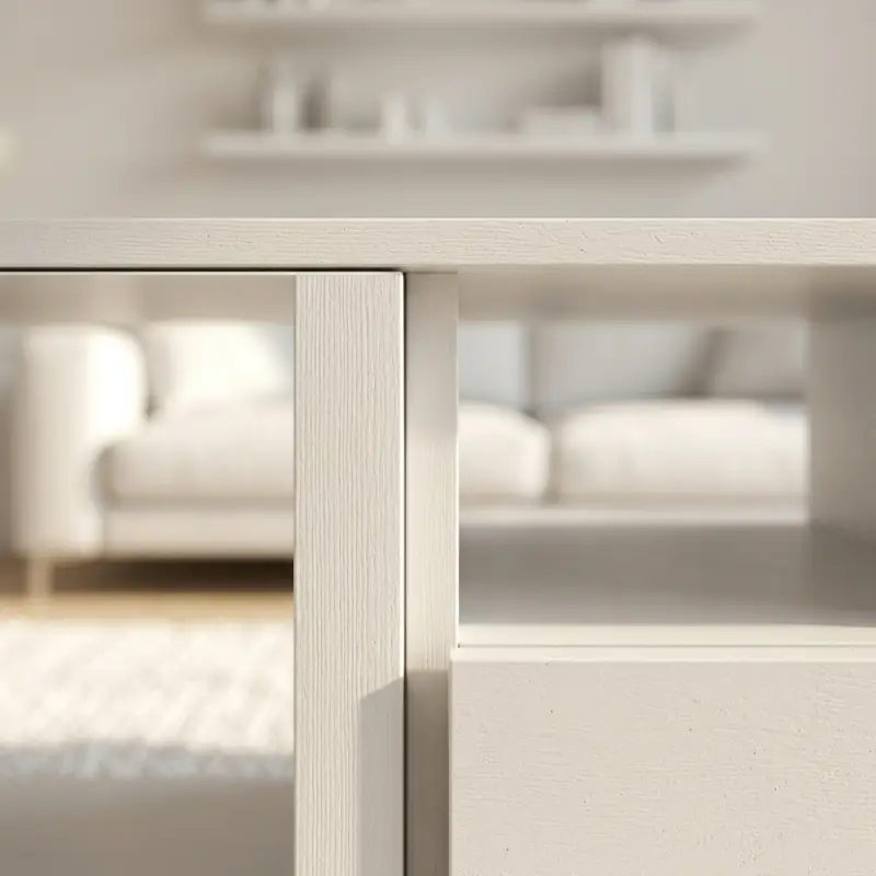 Coffee Table Minimalis dengan Laci dan Rak Terbuka [5]