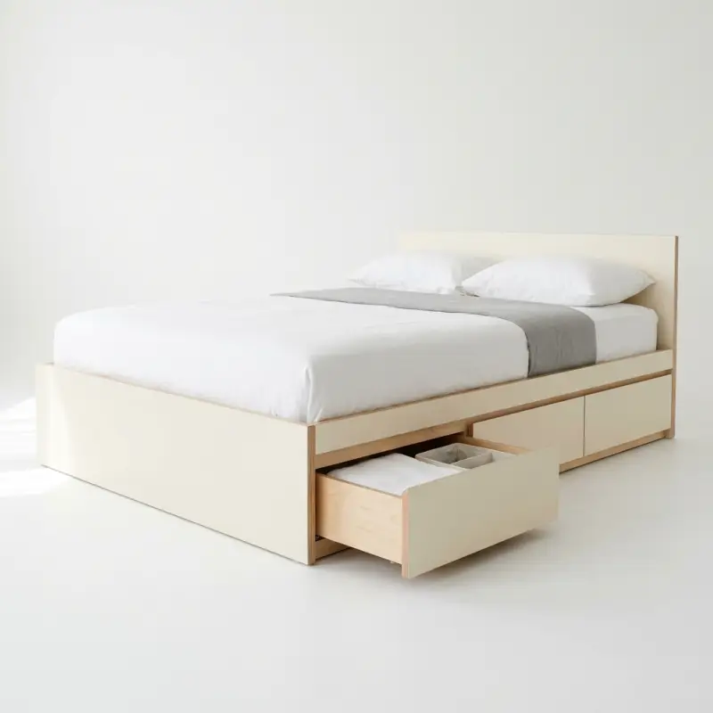 Dipan Kayu dengan Laci Penyimpanan Bawah Tempat Tidur [5]