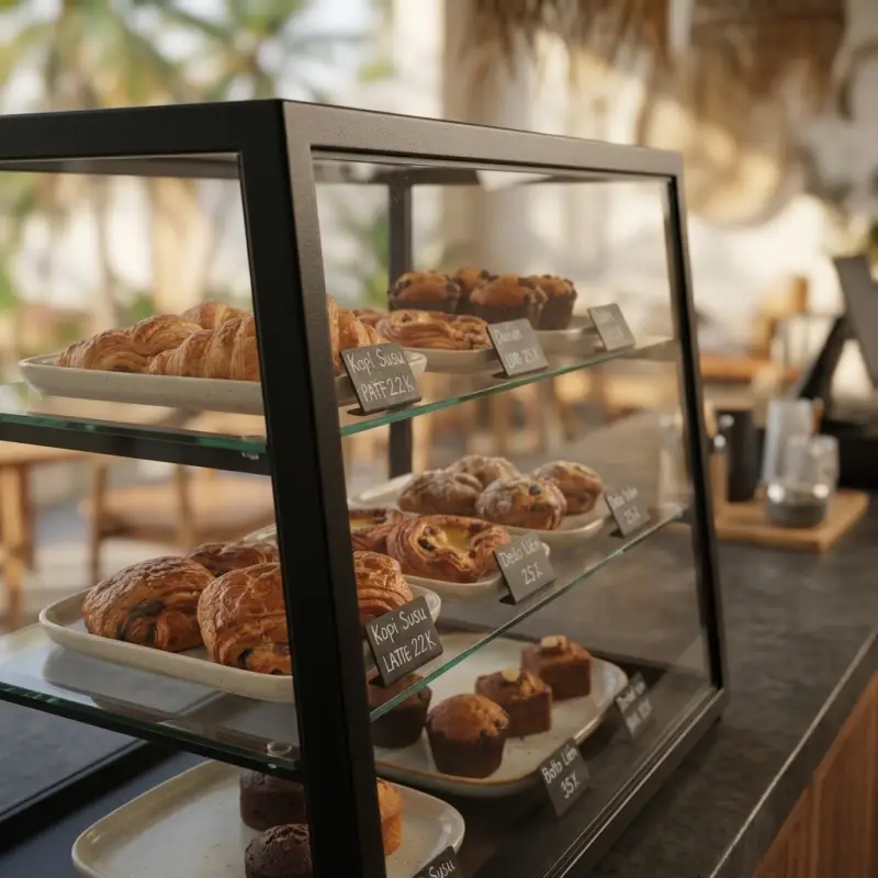 Display Case Pastry Rangka Besi 3 Susun [2]