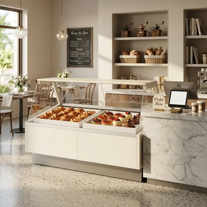 Etalase Display Pastry Kaca Miring Open Top [2]