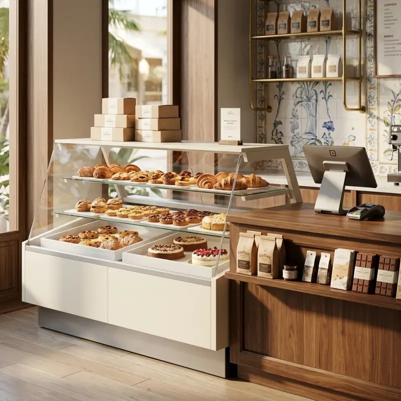 Etalase Display Pastry Kaca Miring Open Top [3]