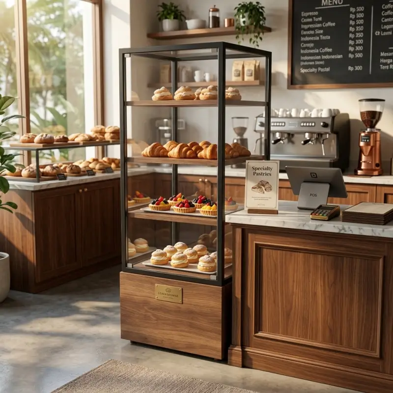 Etalase Display Pastry Rangka Besi Kaca [5]