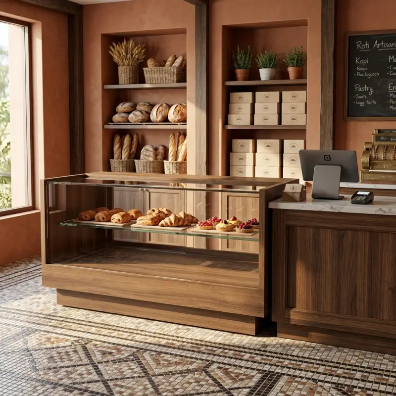Etalase Pastry Kayu dengan Kaca Geser [5]