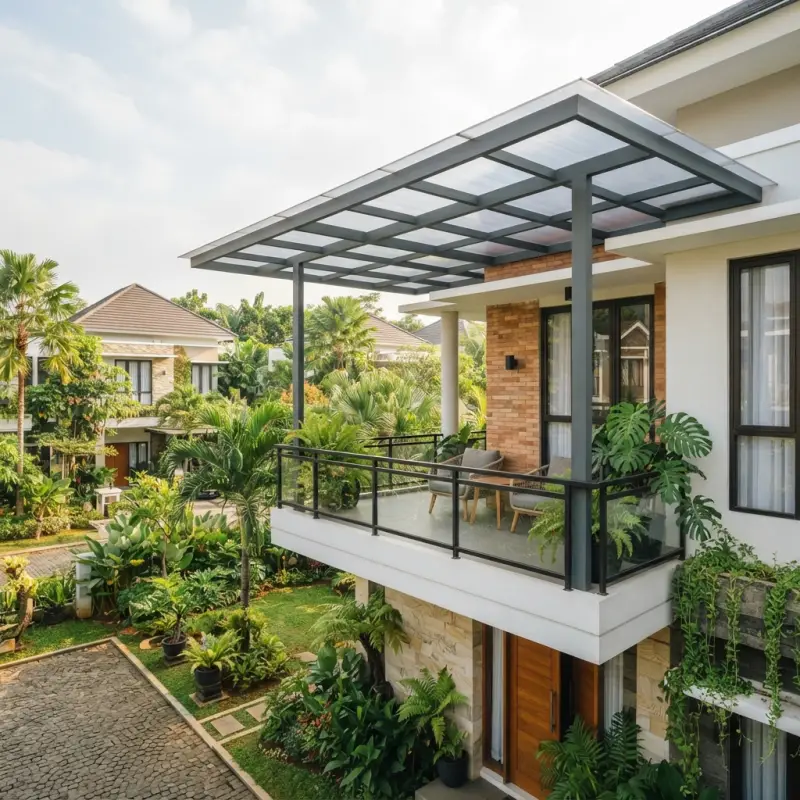 Kanopi Balkon Atap Polycarbonate Rangka Besi Hollow [3]