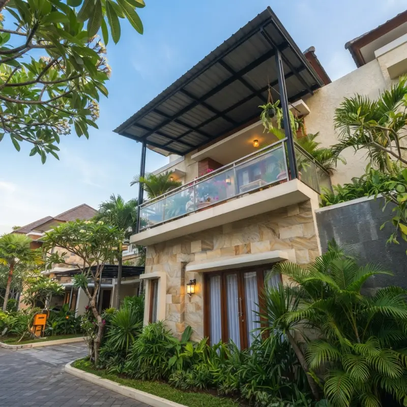 Kanopi Balkon Baja Hollow Atap Spandek Gaya Tropis Modern [3]