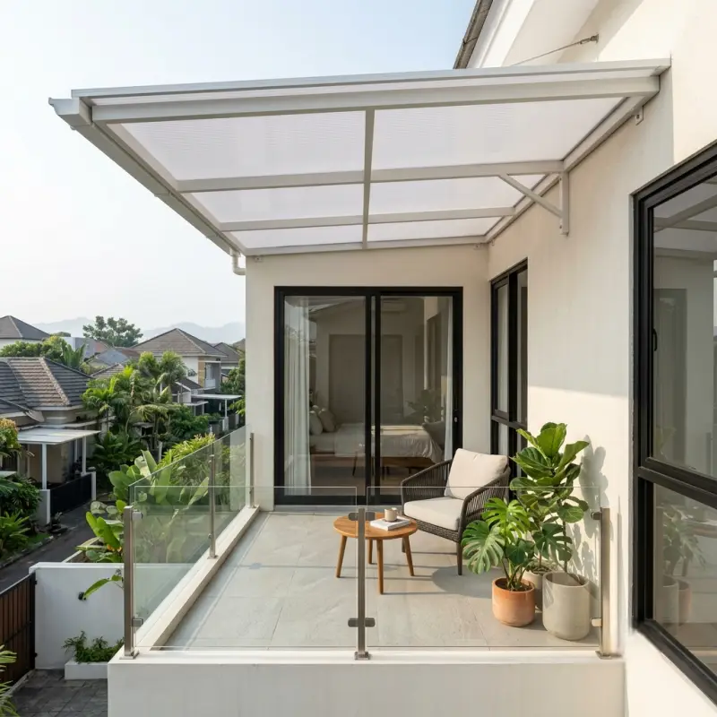 Kanopi Balkon Rangka Besi Atap Polycarbonate [3]