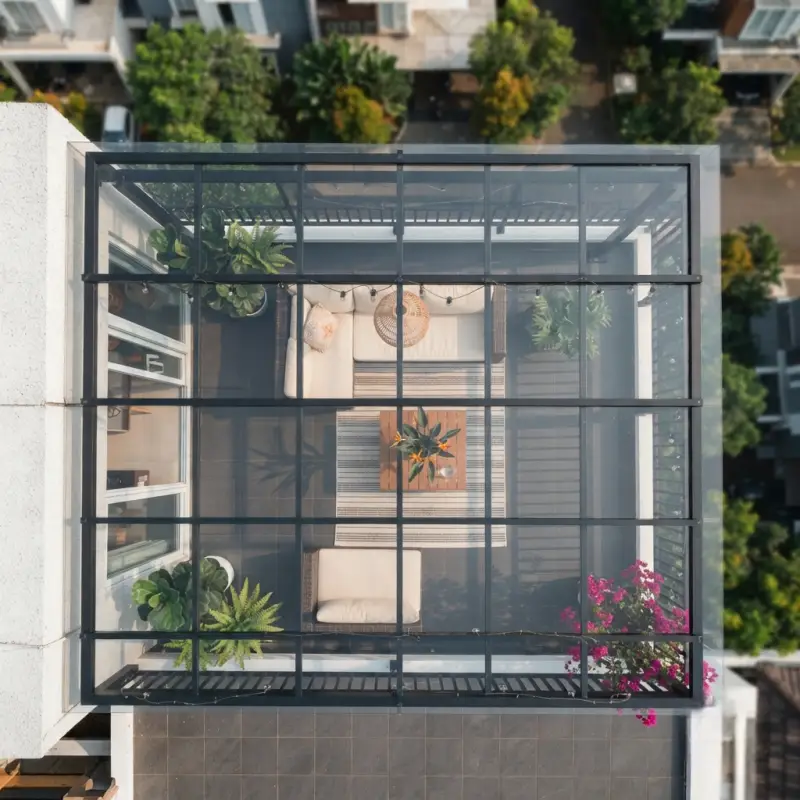 Kanopi Balkon Rangka Besi Atap Polycarbonate Transparan [3]