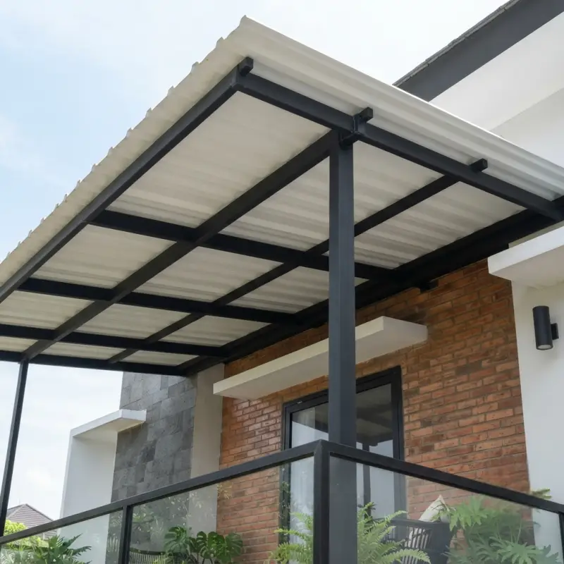 Kanopi Balkon Rangka Besi Hollow Atap Alderon [2]