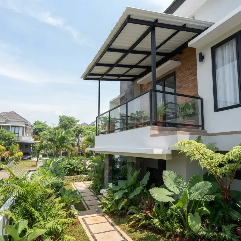 Kanopi Balkon Rangka Besi Hollow Atap Alderon [4]