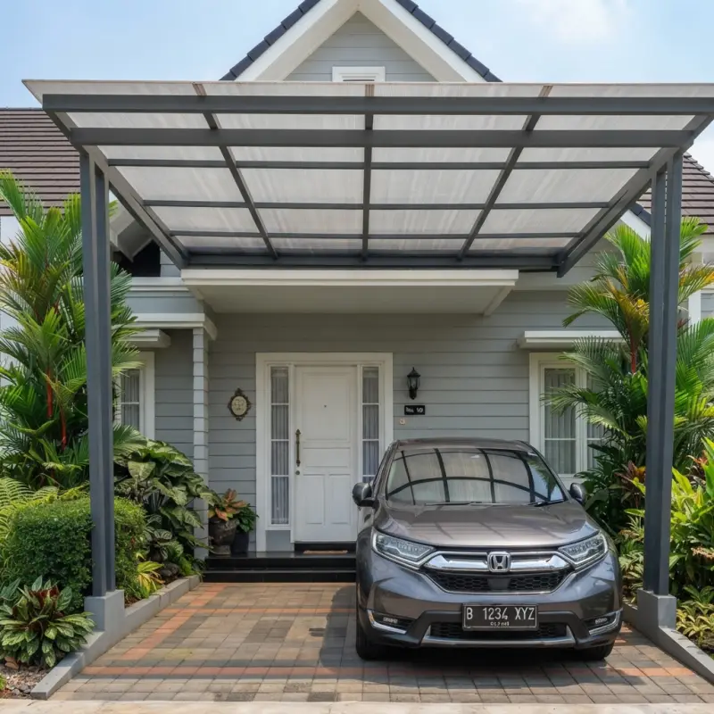 Kanopi Carport Besi Hollow Atap Polycarbonate [3]