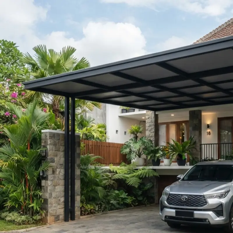 Kanopi Carport Besi Hollow Atap Polycarbonate [3]
