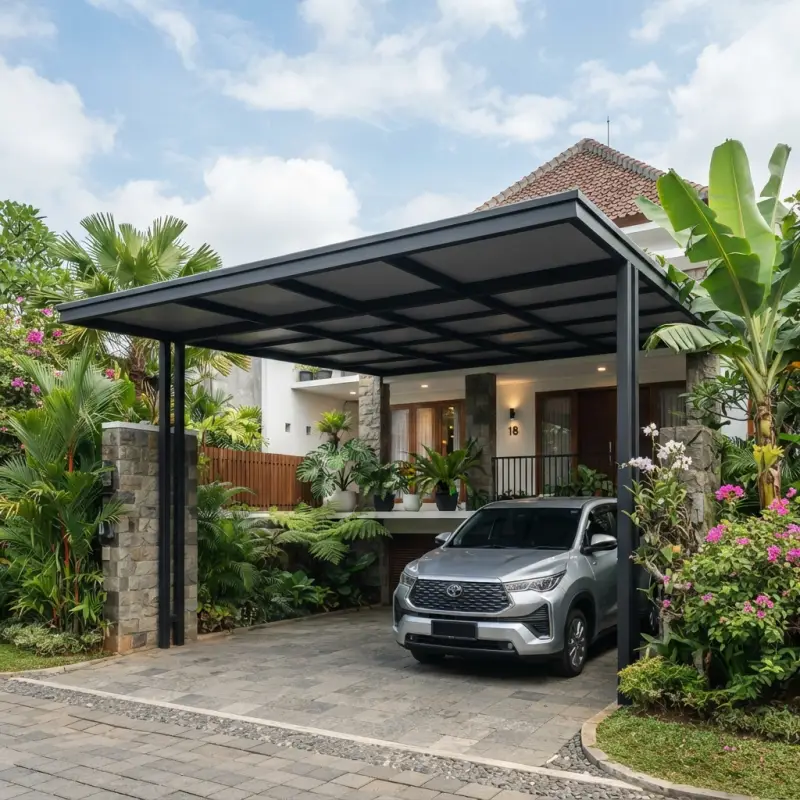 Kanopi Carport Besi Hollow Atap Polycarbonate [4]