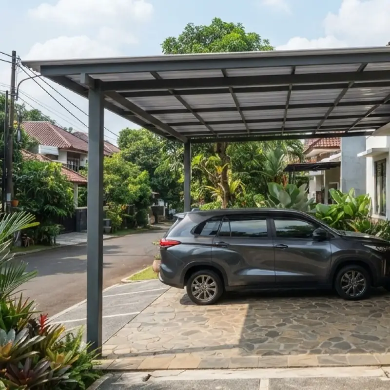 Kanopi Carport Besi Hollow Atap Polycarbonate [2]