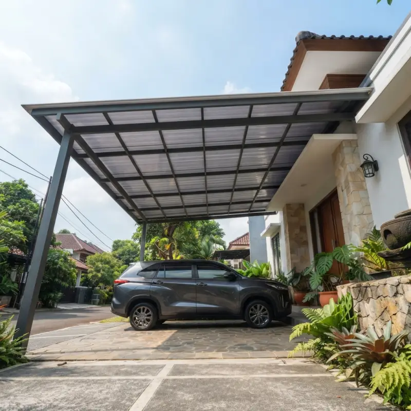Kanopi Carport Besi Hollow Atap Polycarbonate [3]
