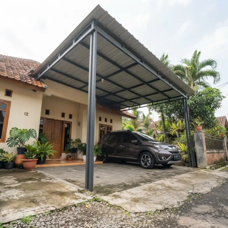 Kanopi Carport Rangka Baja Profil Kotak Atap Gelombang [3]