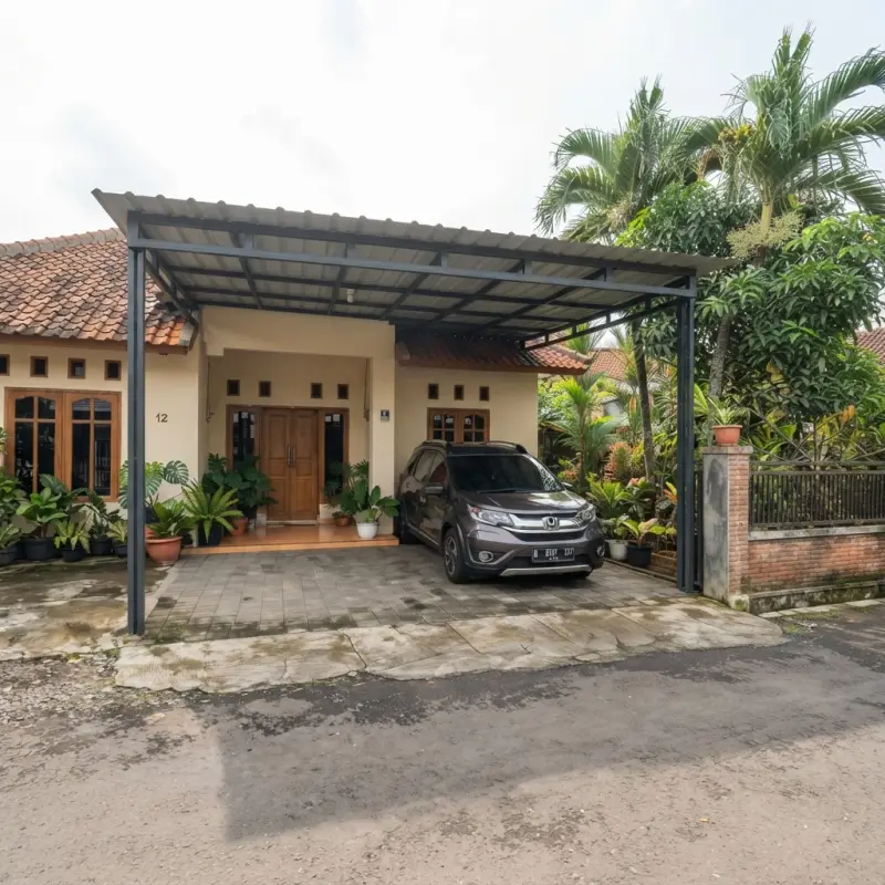 Kanopi Carport Rangka Baja Profil Kotak Atap Gelombang [4]