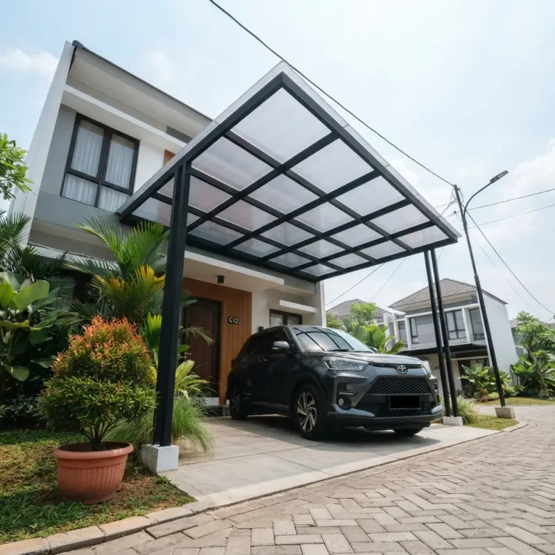 Kanopi Carport Rangka Besi Hollow Atap Polycarbonate [2]
