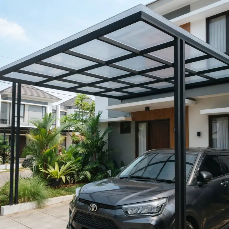 Kanopi Carport Rangka Besi Hollow Atap Polycarbonate [4]