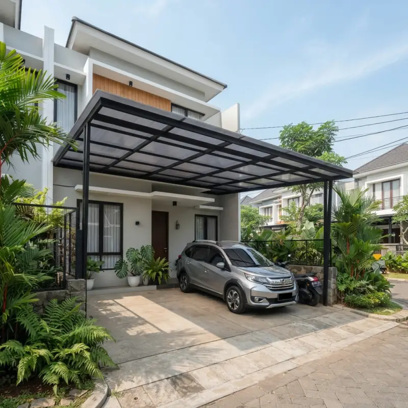 Kanopi Carport Rangka Besi Hollow Atap Polycarbonate [4]