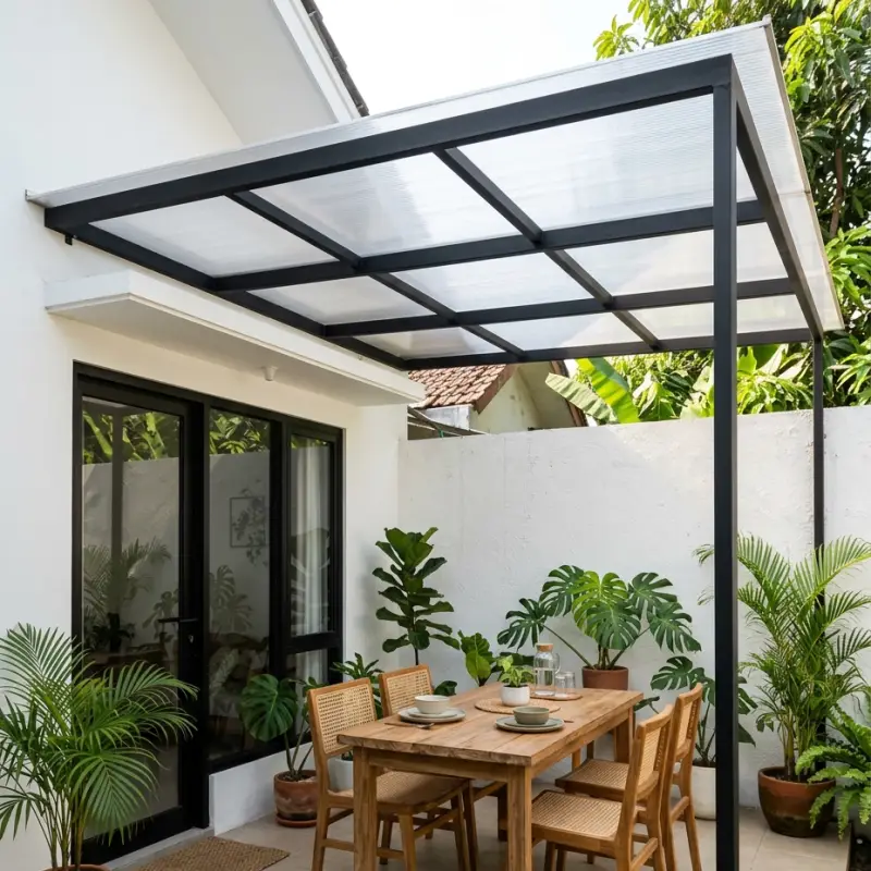 Kanopi Teras Rangka Besi Atap Polycarbonate [3]