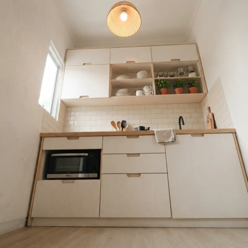 Kitchen Cabinet Set Minimalis Skandinavian dengan Open Shelf [4]