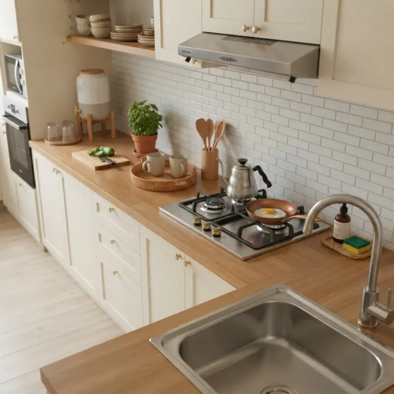 Kitchen Set L-Shape Pintu Shaker Finishing Duco [2]