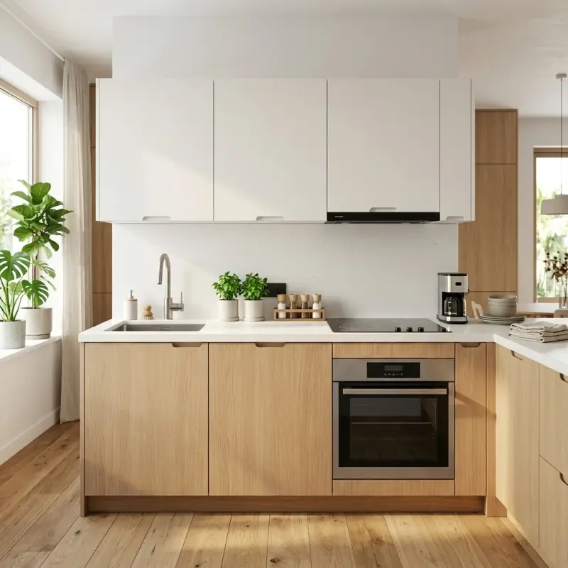 Kitchen Set Minimalis Two-Tone Oak White [2]