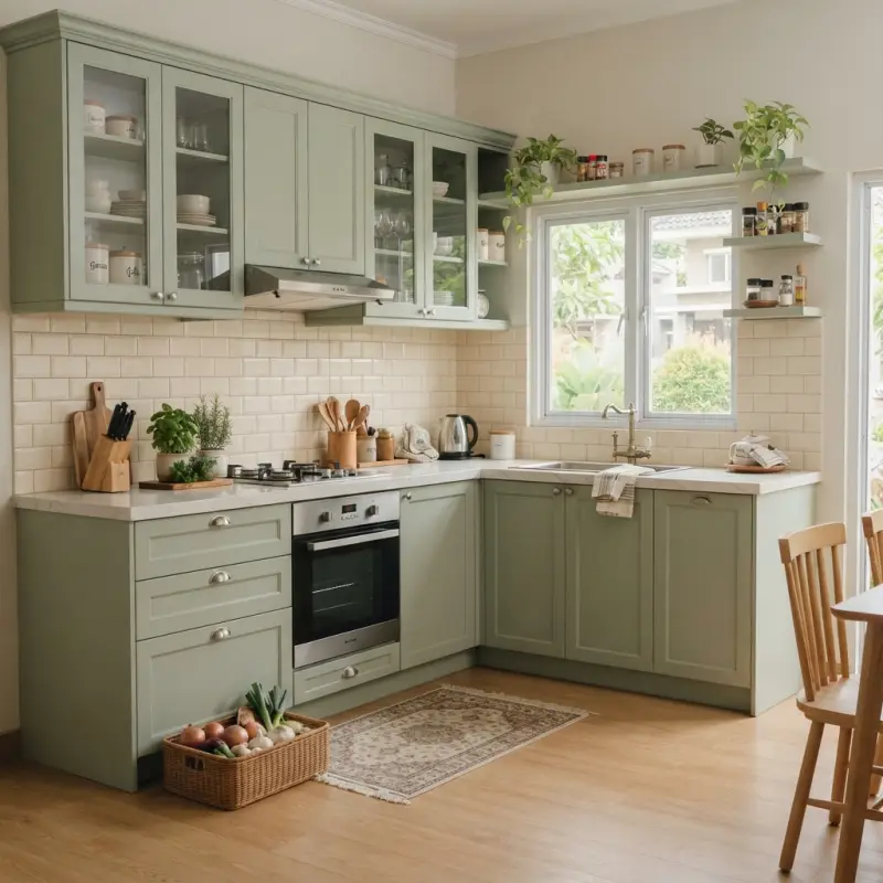 Kitchen Set Shaker Style Sage Green dengan Top Marmer [3]
