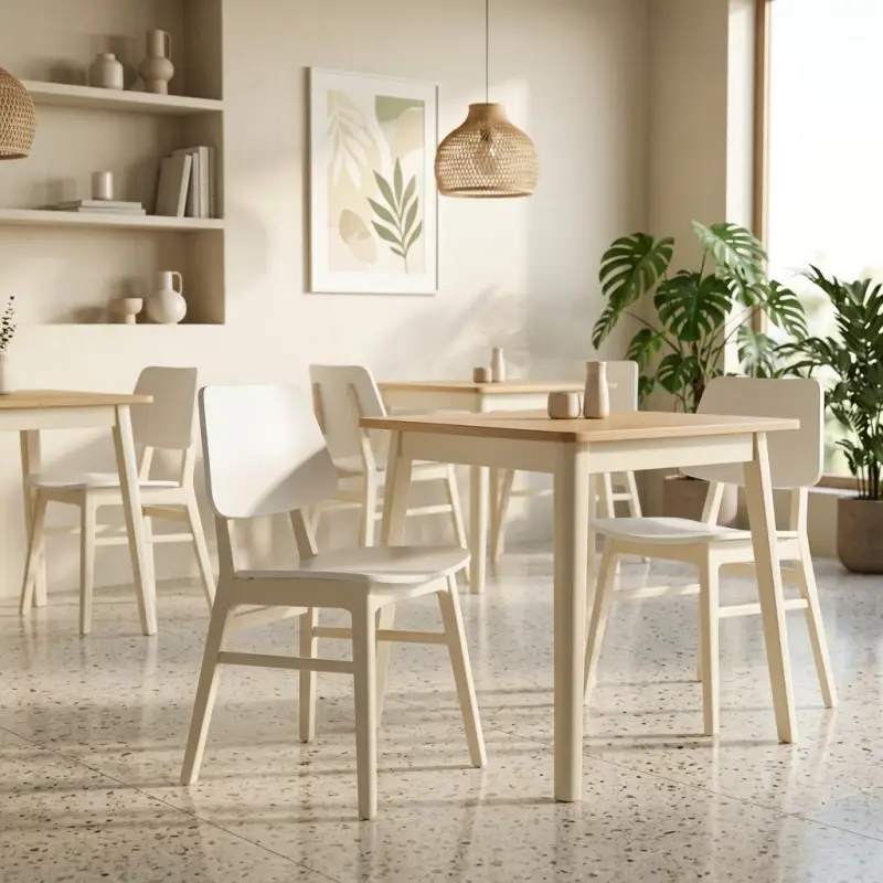 Kursi Cafe Kayu Scandinavian Finishing Duco Putih [2]