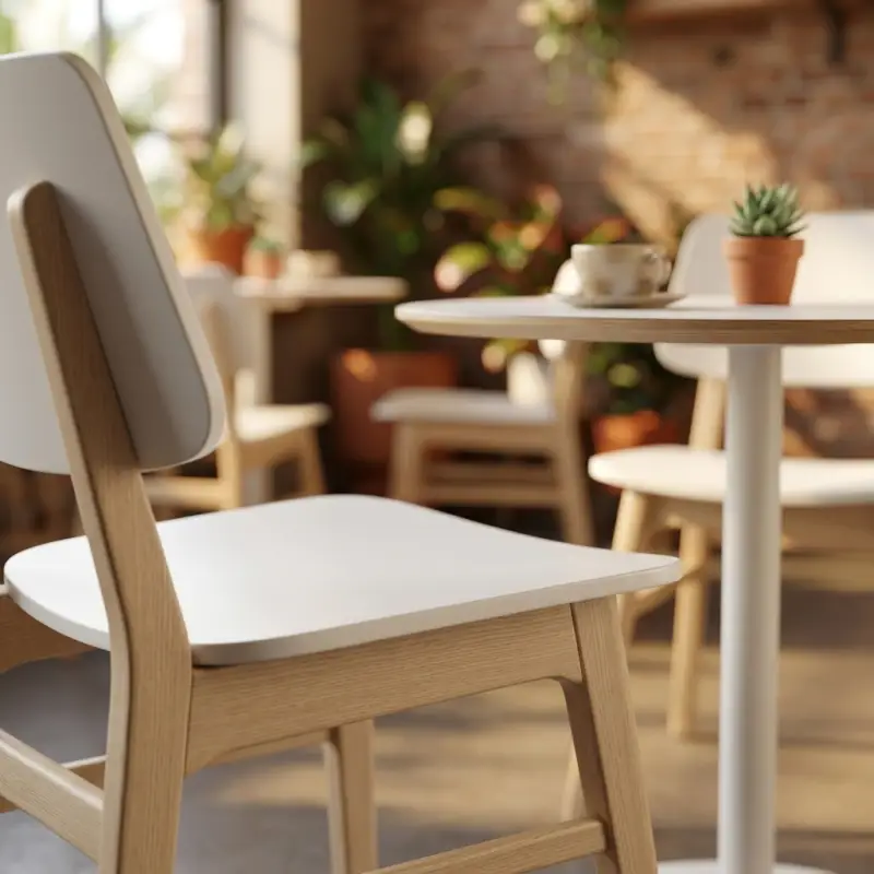 Kursi Cafe Kayu Scandinavian Finishing Duco Putih [5]