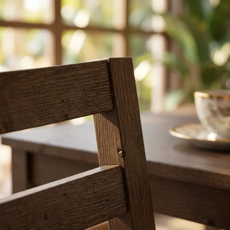 Kursi Cafe Kayu Solid Ladderback Dark Walnut [5]