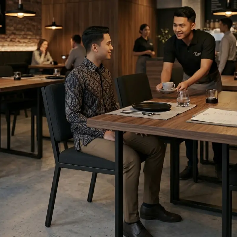 Kursi Cafe Rangka Besi Sandaran Empuk [4]