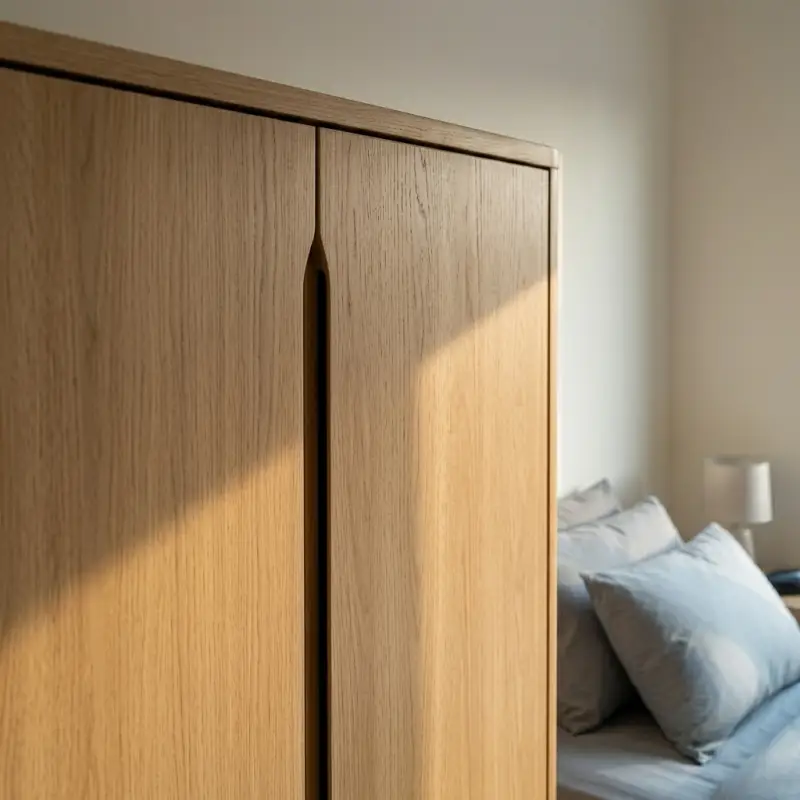 Lemari Pakaian 2 Pintu dengan Laci Scandinavian Oak [4]