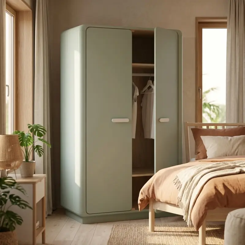 Lemari Pakaian 2 Pintu Finishing Duco Sage Green [2]