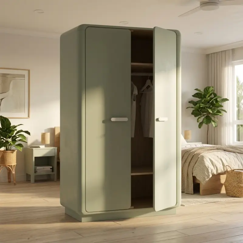 Lemari Pakaian 2 Pintu Finishing Duco Sage Green [4]