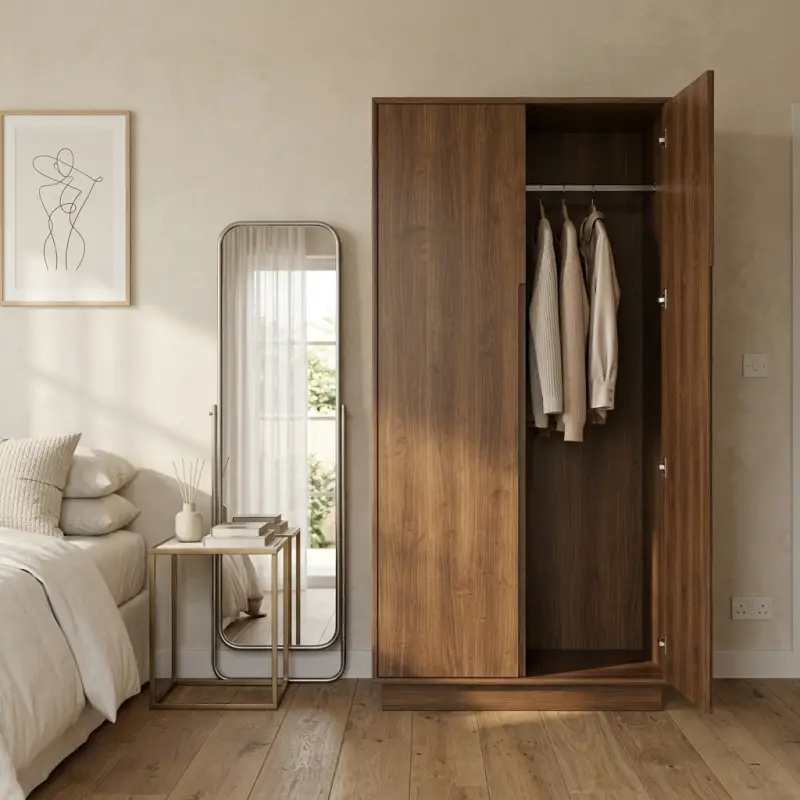 Lemari Pakaian 2 Pintu Finishing Walnut [4]