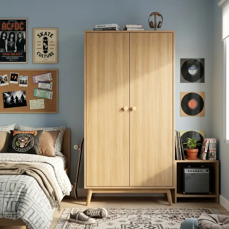 Lemari Pakaian 2 Pintu Skandinavia Finishing Oak Natural [3]