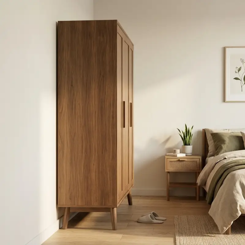 Lemari Pakaian 3 Pintu Gaya Scandinavian Kayu Solid [4]