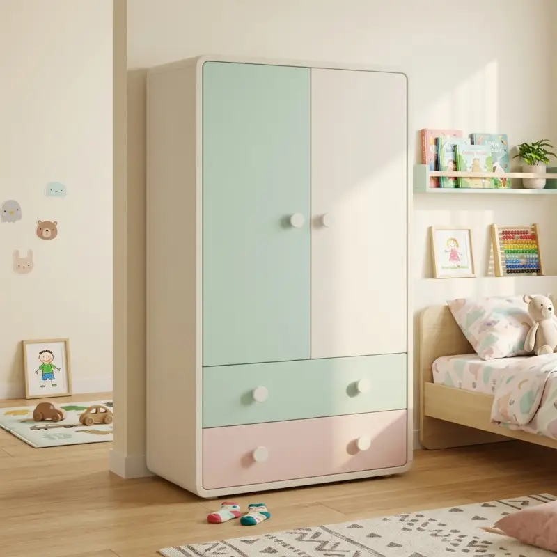 Lemari Pakaian Anak 2 Pintu dengan Laci [4]