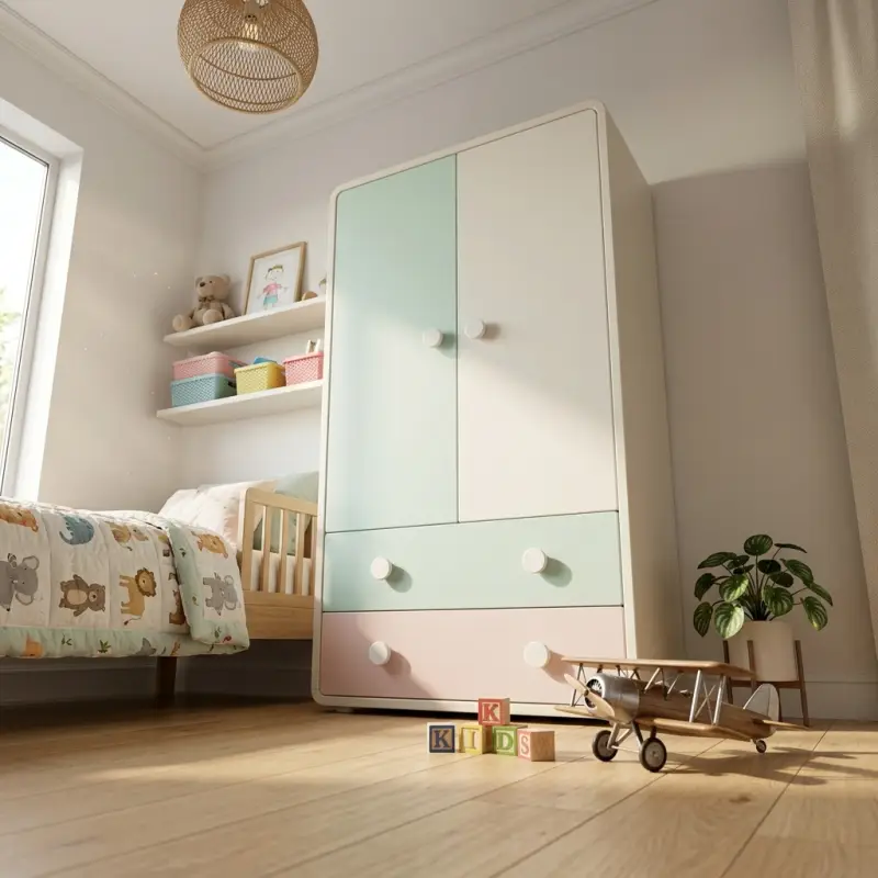 Lemari Pakaian Anak 2 Pintu dengan Laci [6]