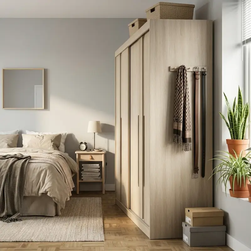 Lemari Pakaian Pintu Geser Finishing Oak Natural [4]
